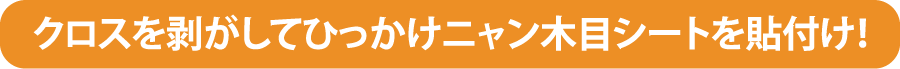 クロスを剥がしてひっかけニャン木目シートを貼付け！